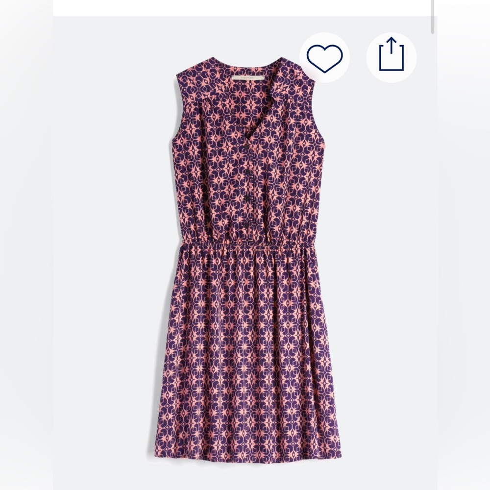 👗41 Hawthorn Navy and Peach Geometric Dress Size Medium